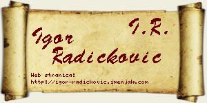 Igor Radičković vizit kartica